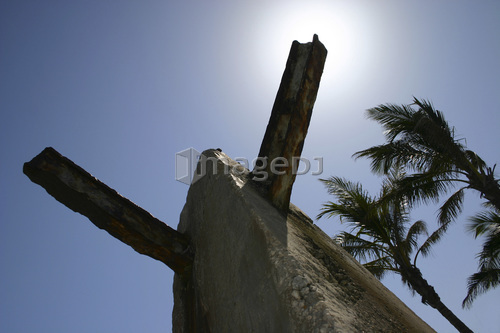 An actual World War II beach obstacle used for training Combat Demolition Units at Fort Pierce during WWII.