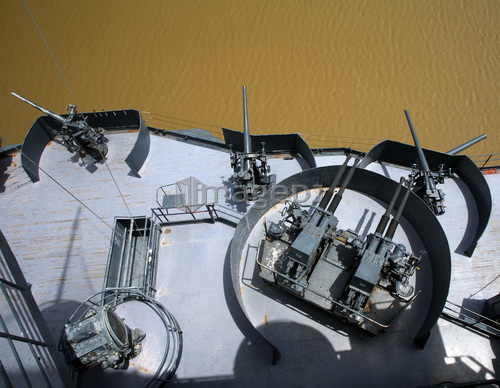 The twin Bofors 40mm anti-aircraft naval guns.