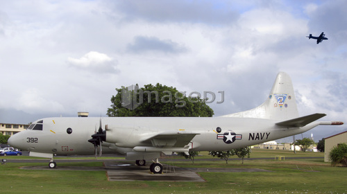 A P-3 Orion aircraft on display.