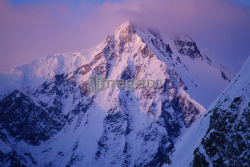 Seracs on a ridge next to the a glacier in St. Elias range, Yukon