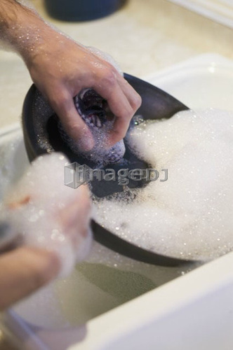 Washing dishes, West Vancouver, B.C.