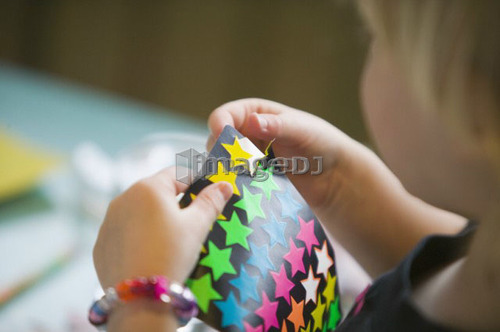 3 year old and stickers, B.C.