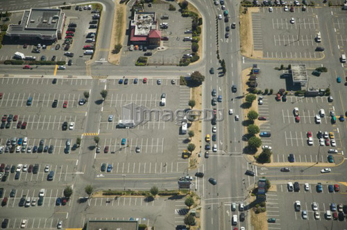 Mall, Parking Lot, Aerial View, Fraser Valley, B.C.