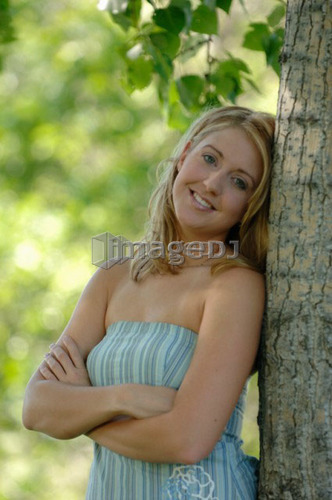 Young blonde female in park, Regina, Saskatchewan