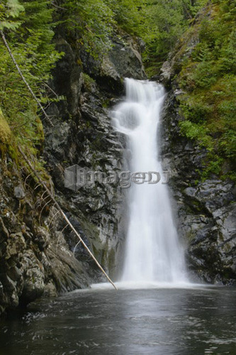 View of waterfall on Beaulieu brook, Gaspe Peninsula, Quebec