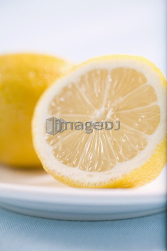 Close-up of half lemon