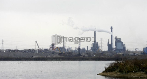 View of steel manufacting plant on Hamilton's industrial coastline