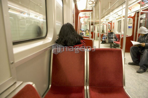 Interior of subway car