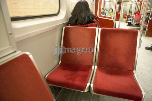 Empty seats, Interior of subway car