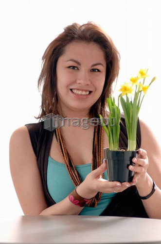 Young girl w/Flower, Regina, Saskatchewan