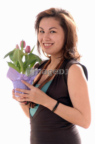 Young girl w/Flower, Regina, Saskatchewan