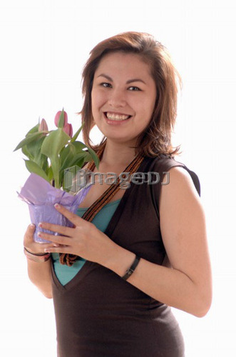 Young girl w/Flower, Regina, Saskatchewan