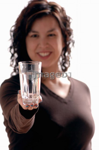 Young girl w/water glass, Regina, Saskatchewan