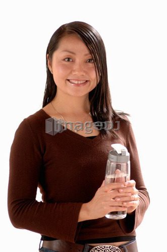 Asian Young girl w/water bottle, Regina, Saskatchewan