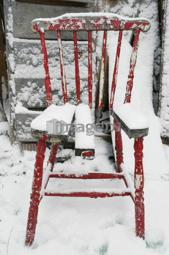 View of chair in junkyard. Montérégie region, Quebec