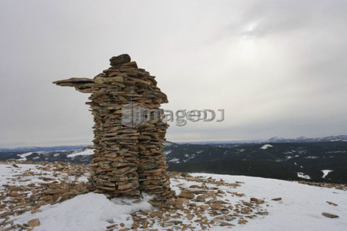 View of rock formation on top of Mount Hog’s Back, Quebec