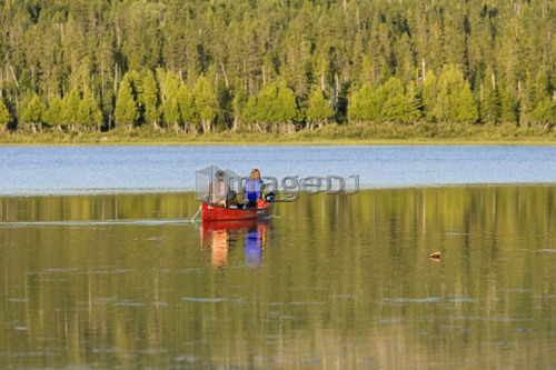 View of canoe at Lac de la Tête, Quebec