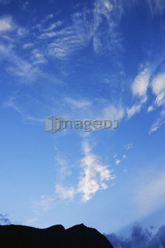 View of Mont Nicol-Albert and sky, Gaspesie, Quebec