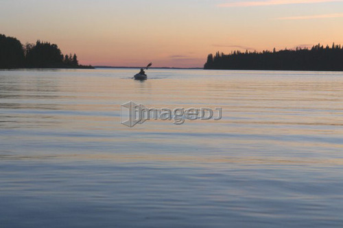 Sunset at Clear Lake; Canada, Manitoba, Riding Mountain National Park