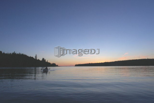 Sunset at Clear Lake; Canada, Manitoba, Riding Mountain National Park