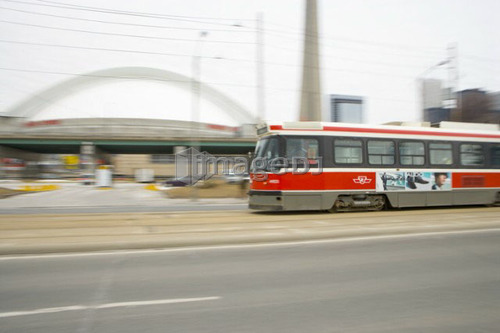 Electric Streetcar, Toronto Transit System, no carbon emissions; Canada, Ontario, Toronto