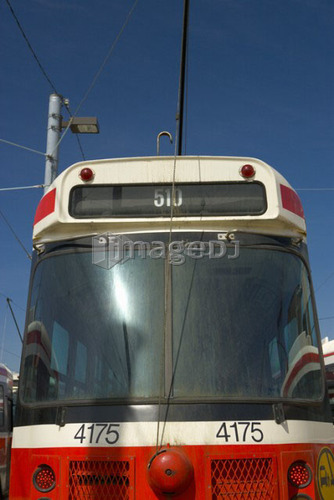 Electric Streetcar, Toronto Transit System, no carbon emissions; Canada, Ontario, Toronto