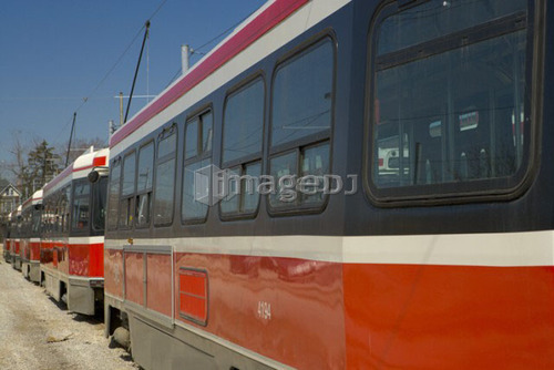 Electric Streetcar, Toronto Transit System, no carbon emissions; Canada, Ontario, Toronto