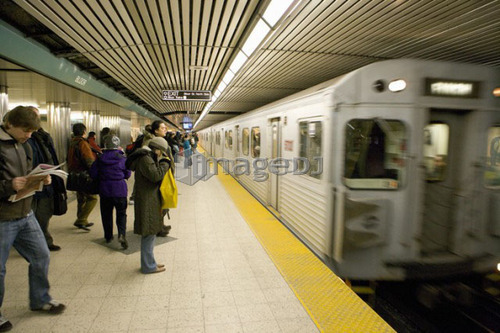 Electric Subway cars in station, Toronto Transit ; Canada, Ontario, Toronto