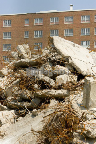 Building demolition; Canada, Ontario, Toronto