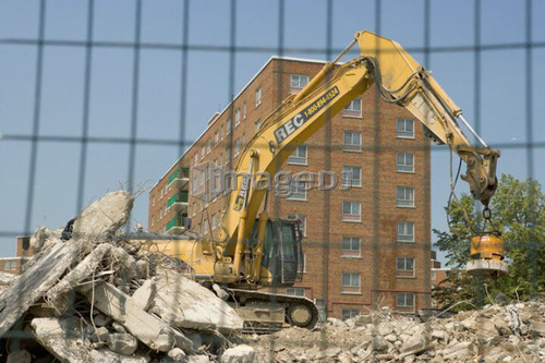 Building demolition; Canada, Ontario, Toronto