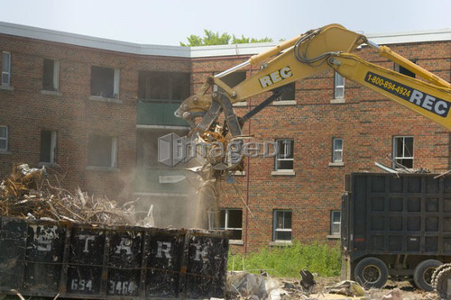 Building demolition; Canada, Ontario, Toronto