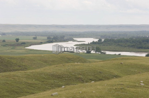 Meandering river in Qu'Appelle Valley.