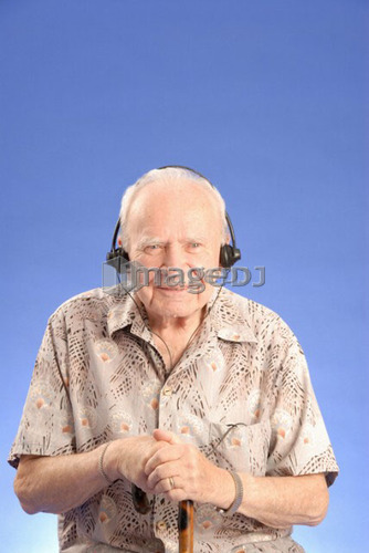 Senior Male Headphones; Canada, Saskatchewan, Regina