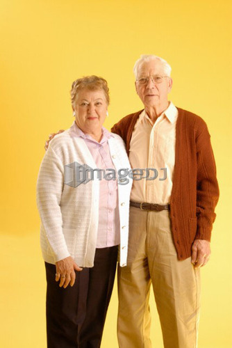 Senior couple posing; Canada, Saskatchewan, Regina