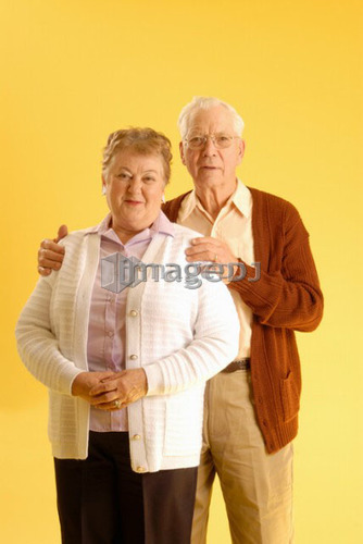 Senior couple posing; Canada, Saskatchewan, Regina