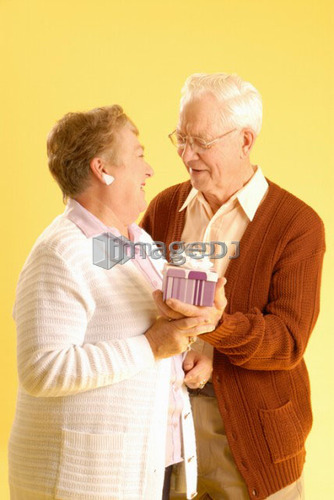 Senior couple posing; Canada, Saskatchewan, Regina