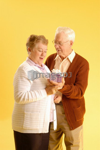 Senior couple posing; Canada, Saskatchewan, Regina