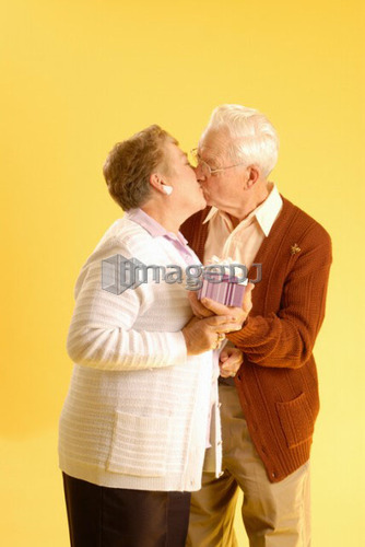 Senior couple posing; Canada, Saskatchewan, Regina