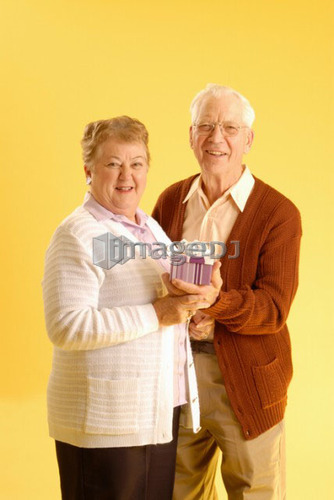 Senior couple posing; Canada, Saskatchewan, Regina