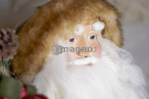 Detail of the face of a Santa Claus doll, Canada, Ontario