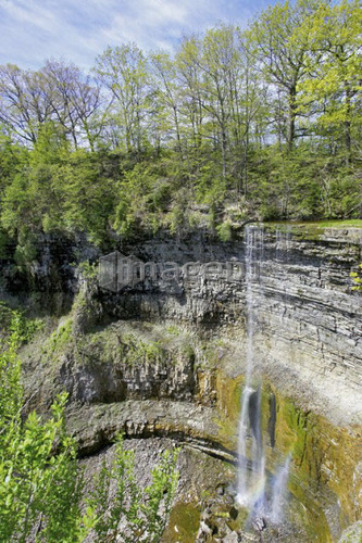 View of a waterfall from the top of the escarpment, Canada, Ontario, Dundas