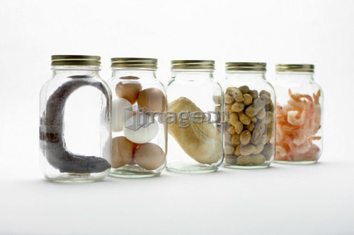 Mason jars filled with food, Canada, Ontario
