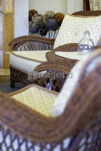Detail of wicker furniture, Canada, Ontario