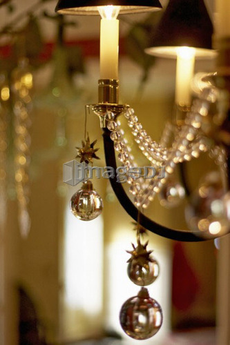Detail of decorated chandelier, Canada, Ontario