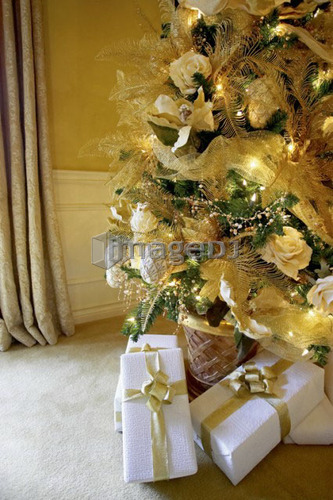 Presents under a Christmas tree, Canada, Ontario