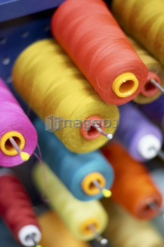 Colourful spools of thread, Canada, Ontario