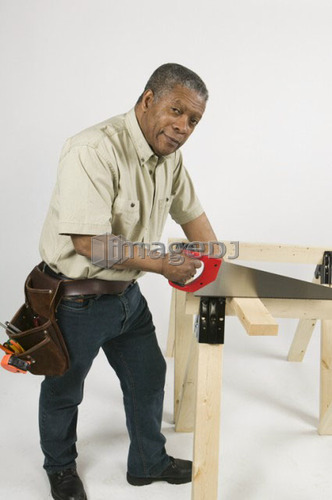 African American Man Doing Home Improvement, Canada, British Columbia