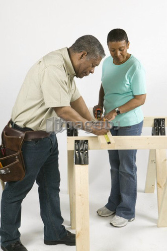 African American Couple Doing Home Improvement, Canada, British Columbia