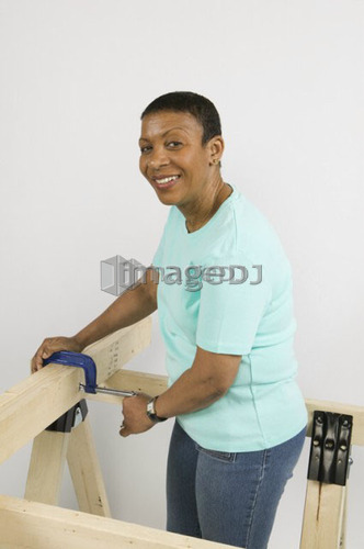 African American Woman Doing Home Improvement, Canada, British Columbia