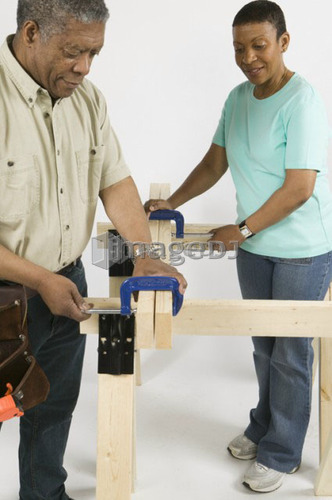African American Couple Doing Home Improvement, Canada, British Columbia